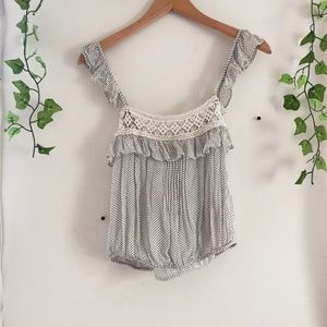 Free People Lace White Tank